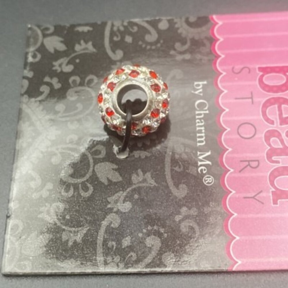 5x Rhinestone European Charm Bead A Bead Story By Charm Me NOS Red Purple Silver - Picture 7 of 7